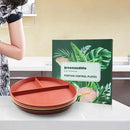 greenandlife 9 Inch 4PCS Unbreakable Portion Control Plates, Divided Plates for Kids Adults, Dishwasher & Microwave Safe Compartment Plate, Lightweight Reusable Wheat Straw Plate, BPA Free by CozyNest Decor
