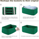 3 Pack Small Storage Baskets for Organizing, Cute Woven Decorative Gift Baskets for Shelves, Mini Closet Organizer Bins with Handles, 11.81''Lx7.87''Wx4.72''H-Green by CozyNest Decor