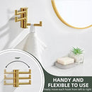 Angle Simple 3 Arms Towel Hook Brushed Gold, 304 Stainless Steel Swivel Triple Towel Holder, Folding Bathroom Hook, Wall Mount by CozyNest Decor