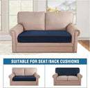 H.VERSAILTEX Velvet Stretch Individual Couch Cushion Cover Plush Slipcover for Loveseat Sofa Furniture Protector Seat Cover (1 Piece Loveseat Cushion Cover, Navy) by CozyNest Decor
