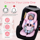 Infant Car Seat Insert with 3 Shoulder & Crocth Covers, Thickened Carseat Head and Body Support for Infant, Reversible Baby Car Seat Cushion for Boys Girls, Soft Mink Dot Newborn Insert for Preemie by TinyTreasures Baby Boutique