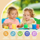 FUNLIO Kids Table and 4 Chairs Set for Ages 3-8, Height Adjustable Toddler Table and Chair Set, Easy to Wipe Arts & Crafts Table, for Classrooms/Daycares/Homes, CPC & CE Approved(5 pcs Set)-Multicolor by CozyNest Decor