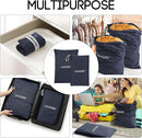 Travel Laundry Bag (2 Pcs - Large + Small) - Foldable Waterproof Washable Wet Dry Bag for Gym, Swimming, Yoga, and Workout Perfect for Dirty Clothes, Bathing Suits, Travel Accessories - Navy Blue by TinyTreasures Baby Boutique