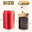 6oz Glass Food Storage Jars, Glass Jars with Bamboo Lids, Kitchen Storage Jars, Set of 12, Canisters with Airtight Lids for Spice, Coffee, Cookie, Pantry Organizers by CozyNest Decor