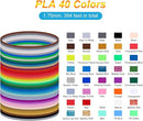 40 Colors PLA 3D Pen Filament Refills Compatible with SCRIB3D MYNT3D PIKA3D 3D Pen Most 1.75mm 3D Prining Pens NOT FIT 3Doodler Start Pen by TinyTreasures Baby Boutique
