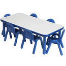 Children’s Factory Baseline Preschool 60" x 30" Rectangular Table & Chair Set - Solid Blue - AB74620PB by CozyNest Decor