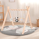Wooden Play Gym with Mat, Foldable Baby Activity Gyms for Infants Newborn Baby Girl and Boy, Tummy Time Baby Infant Toys 0-6 6-12 Months (Gray) by TinyTreasures Baby Boutique