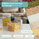 Ankou Airtight Container Set - (380ml 4 Pcs) Stackable One Button Openning Food Containers for Snacks Candy Salt Herbs Spices BPA-Free Tranparent (0.32 QT * 4) by TinyTreasures Baby Boutique
