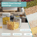 Ankou Airtight Container Set (1000ml 4 Pcs) Stackable One Press Openning Food Containers for Snacks Sugar Salt Herbs Spices Coffee Bean Formula Popcorn BPA-Free Tight Seal - Clear (1.0 QT * 4) by TinyTreasures Baby Boutique