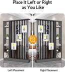 Wall Room Divider, Storage Cabinet Storage Display with Shelves, Modern Freestanding Wood Room Divider Screen, Wall Privacy Screens for Home Decorative (Grey+Black,55" L x 9.5" W x 79.5" H) by CozyNest Decor