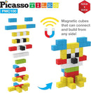 PicassoTiles 100pcs 0.5” Pixel Magnetic Puzzle Cube Mix & Match Cubes Sensory Toys STEAM Education Learning Building Block Magnets Children Construction Toy Set Stacking Magnet Creative Kit PMC100 by TinyTreasures Baby Boutique