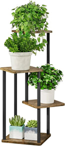 AZERPIAN Plant Stand 4 Tier Indoor Metal Flower Shelf for Multiple Plants Corner Tall Flower Holders for Patio Garden Living Room Balcony Bedroom, Black (4 Tier-Black) by GreenHaven Gardens