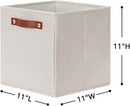 HNZIGE Foldable Storage Cubes Bins for Organizing, Set of 4, Fabric Cube Canvas Storage Bins 11 x11, Collapsible Bins for Organization with Handles for Shelf Nursery(Beige) by TinyTreasures Baby Boutique