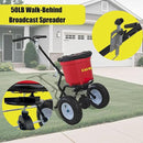 50lb Broadcast Spreader, Capacity Lawn Spreader & Fertilizer Spreader, Rustproof Poly Hopper, Adjustable Drop Rate, All-Terrain Pneumatic Tires, Epoxy-Coated Frame for Lawn Care, Red by GreenHaven Gardens