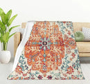 HGOD DESIGNS Carpet Pattern Throw Blanket Boho Style Ethnic Design Orange Blue Soft Blankets and Throws 50x60 Inch Caring for Women Men (130x150cm) by CozyNest Decor