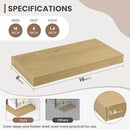 16 Inch Floating Shelves, 8 Inch Deep Floating Shelves for Wall, Hanging Shelf with Invisible Brackets, Deep Shelves for Bathroom, Bedroom, Living Room, Oak, Set of 2 by CozyNest Decor