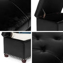 24'' Leather Storage Ottoman Rectangular Foot Rest Stool with Nailhead Trim Toy Chests & Storage Room Organizer for Bedroom Living Room(Black) by CozyNest Decor