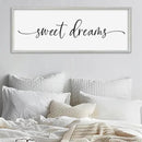 SRSZHIYUE Sweet Dreams Above Bed Wall Decor, 32"x12" Large Rustic Master Bedroom Over Bed Sign Guest Room Couples Wood Framed Farmhouse Horizontal Hanging Decoration (White) by CozyNest Decor