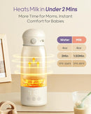 Nuliie Portable Bottle Warmer for Travel, Double Leak‑Proof, Heating Milk & Water Faster, Cordless Milk Warmer with Fast Charging, Anti-Dry & Anti-Burn Protection for All Day Needs, 17oz by TinyTreasures Baby Boutique