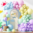 RUBFAC 129pcs Pastel Balloons Different Sizes 18 12 10 5 Inch, Macaron Rainbow Latex Balloon Arch Kit for Baby Shower Birthday Party Gender Reveal Garland Decoration by TinyTreasures Baby Boutique