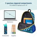 Wildkin 16-inch Kids Backpack – Durable, Padded & Spacious School Bag for Boys & Girls - Blue Stripes by TinyTreasures Baby Boutique