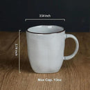 famiware Coffee Mugs Set of 4, Ocean Square 13oz Coffee Cup Set with Handle for Cocoa, Milk, Hot Chocolate, Tea, Water, Stoneware Cups for Kitchen, Microwave and Dishwasher Safe, Grey by CozyNest Decor