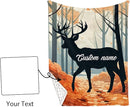 Personalized Nursery Crib Bedding Set: Orange Forest Custom Name 5 Piece Baby Crib Sets with Sika Deer Theme - Toddler Double Layer Blanket Set, Comfortable Crib Bed Sheets for Baby Grils by TinyTreasures Baby Boutique