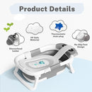 AVIDOR Baby Bathtub,Collapsible Bathtub for Newborn to Toddler,Durable Essential Infant Bath Tub,Portable Travel Baby Tub with Soft Bath Net,No-Slip Feet and Dinosaur Shaped (Grey) by TinyTreasures Baby Boutique