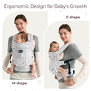 Momcozy Herihuge Baby Carrier - Crafted with Charming Jacquard Weaving, Durable, Stylish and Elegant, All-Day Comfort for Moms, Time Heritage Beige by TinyTreasures Baby Boutique