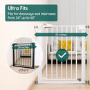 Babelio Baby Gate for Doorways and Stairs, 26''-40'' Auto Close Dog/Puppy Gate, Easy Install, Pressure Mounted, No Drilling, fits for Narrow and Wide Doorways, Safety Gate Door for Child and Pets by TinyTreasures Baby Boutique