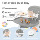 Xilingol 8 in 1 Convertible Baby High Chair W/Wheels, Baby Feeding Chair W/Adjustable Backrest & Removable Dual Tray, Building Block Table & Chair Set, HighChair for Babies & Toddlers (Grey) by TinyTreasures Baby Boutique
