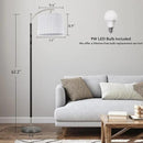 Floor Lamp, LED Floor Lamp with APP & Remote & Touch Control, Stepless Color Temperatures and Brightness, Tall Standing Lamp with Pleated Lampshade for Living Room, Bedroom, Office(Black Nickel) by CozyNest Decor