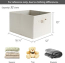 StorageWorks Storage Baskets for Shelves, Foldable Fabric Closet Storage Bins with Handles, Fabric Storage Bins Clothes Organizer, Beige Stripes, 3-Pack, Extra Large by TinyTreasures Baby Boutique