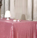 SquarePie Sequin Tablecloth 60 x 120 Inch Fuchsia Pink Sparkly Table Linen for Wedding Party by CozyNest Decor