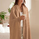 PHF 100% Cotton Waffle Weave Throw Blanket, Soft Lightweight Breathable Cozy Summer Throws for Couch Bed Sofa, Luxury Aesthetic Woven Blanket for Home Decor & Office, 50"x60", Camel by CozyNest Decor