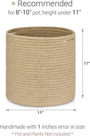 Dahey Jute Rope Plant Basket Modern Woven Storage Basket for 10" Indoor Planter, Decorative Flower Pots Cover Laundry Bin with Handle Rustic Home Decor, Beige by GreenHaven Gardens