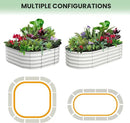 2 Pcs 6x3x1.5ft Oval Raised Garden Bed, Galvanized Raised Beds,Open-Ended Base Metal Raised Planter Beds,Garden Bed Outdoor,Planter Raised Boxes for Vegetables, Flowers,Tool-Free Asse,White by CozyNest Decor