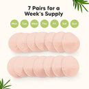 Organic Nursing Pads - 14 Washable Viscose Derived from Bamboo Breastfeeding Pads, Wash Bag, Reusable Breast Pads for Breastfeeding, Nipple Pads for Breastfeeding Essentials(Pink Sand, L 4.8") by TinyTreasures Baby Boutique