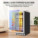 15 Inch Beverage Refrigerator, 130 Can Capacity Under Counter Fridge with Lock & Glass Door, Quiet Built-in or Freestanding Beer Cooler, Powerful Compressor for Fast Cooling by CozyNest Decor
