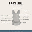 Baby Tula Explore Carriers - Breathable Baby Carrier Newborn to Toddler - Adjustable Toddler Carrier - Multiple Ergonomic Positions Front and Back - Ergonomic Fit for 7-45 lb - Mesh, Overcast by TinyTreasures Baby Boutique