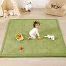 1.3" Thick Baby Play Mat for Floor, 39x59 Foam Tummy Time Mat, Padded Support Soft Plush Nursery Rug for Infant Kids Toddler Crawling Kick Activity (Olive Green) by TinyTreasures Baby Boutique