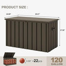 PURPLE LEAF Outdoor Deck Box 120 Gallon Waterproof Lockable Storage Box Container with Lid Deck Organization for Patio Cushions Side Table Pool Accessories Garden Tools, Brown by CozyNest Decor