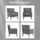 COLAMY Modern Wingback Living Room Chair, Upholstered Fabric Accent Armchair, Single Sofa Chair with Lounge Seat and Wood Legs for Bedroom/Office/Reading Spaces, Gery by CozyNest Decor
