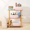 Small Storage Baskets for Organizing | Closet Organizer Bins | Shelf Toy Basket | Woven Rope Baskets | Cube Decorative Box | Shallow Basket | 13x8.5x5.1” | 3 Packs White Pink by TinyTreasures Baby Boutique