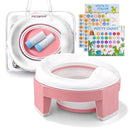 MCGMITT Portable Potty Seat for Kids Travel - Foldable Training Toilet Chair for Toddler Girls with Storage Bags for Outdoor and Indoor Easy to Clean(Pink) by TinyTreasures Baby Boutique