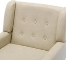 UIXE Faux Leather Accent Chair, Modern Arm Club Chair Upholstered Armchair for Living Room, Comfy Single Sofa Seats Button Tufted Reading Seating, Cream by CozyNest Decor