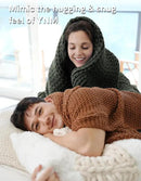 YnM Chunky Throw Blanket, Medium-Weight, Hand Knitted, Skin Friendly, Ventilated and Breathable, Machine Washable, Home Décor Piece for Couch, Sofa and Bed (Olive, 60x80 Inch) by CozyNest Decor