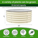 Round Raised Garden Bed Kit, 3.5x3.5x1.4Ft Outdoor Zinc-Aluminum-Magnesium Metal Flower Beds Stainless Steel Patio Ground Planter for Planting Vegetables (Ivory) by GreenHaven Gardens