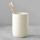 Toothbrush Holder for Bathrooms - 1 Cup Ceramic Toothbrush Toothpaste Holder, Beige Bathroom Tumbler Cup Reusable Toothbrush Mouthwash Cup, Bathroom Counter Organizer by CozyNest Decor