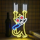 Cat Kinfe Neon Sign Dimmable Cute Cat Led Signs for Wall Decor LED USB Powered Animal Neon Light Sign for Bedroom Coffee Restaurant Kitchen Decoration Birthday Gifts by GreenHaven Gardens